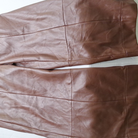 Jason WU collection wide leg vegan leather Sz 6 Brown Chocolate RTR - Picture 6 of 6